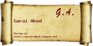 Garai Abod névjegykártya